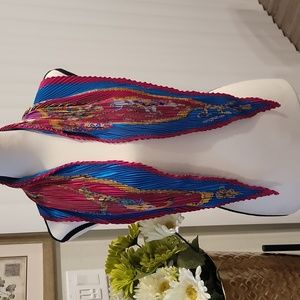 Authentic Hermes India pleated silk scarf